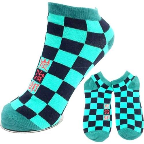 Anime Demon Slayer Kimetsu No Yaiba Kamado Tanjirou Short Socks Fashion Ankle Casual Colorful Stockings Tight Socks Cosplay Gift