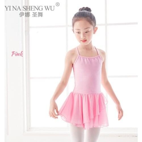 Ballet Dance Clothes Children Girls Summer Children Practice Clothing Girls Dance Dress Sling Tutu Chiffon Ballet Dance Costumes