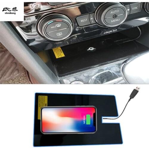10W 2RD Quick Special on-board Wireless Charger Phone Charging Panel Car Accessories For 2017-2021 Volkswagen VW Tiguan MK2 AD1