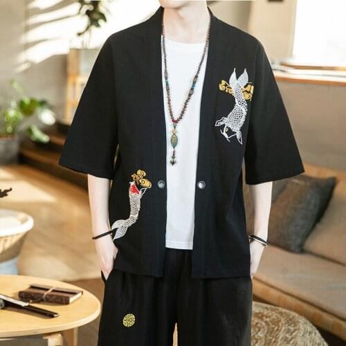 Men Japanese Obi Male Yukata Kimono Cardigan Mens Haori Japanese Samurai Clothing Traditional Japanese Clothing