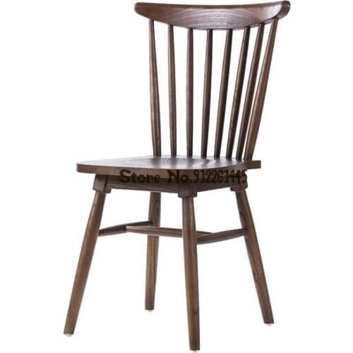 Home Solid Wood Modern Minimalist Study Dining Room Chair Japanese-style Retro Windsor Chair Nordic Dining Chair