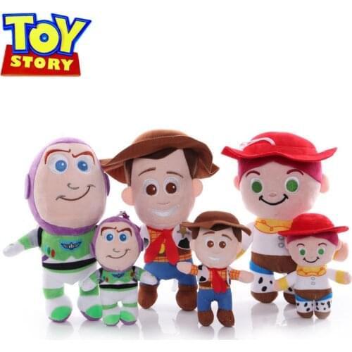 15-25cm Pixar Movie Toy Story Plush Disney Figure Buzz Lightyear Dolls Woody Model Jessie Figures Plushs Kid Birthday Toys Gift