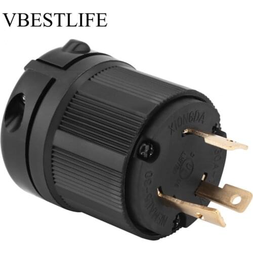 Twist Lock Electrical Plug Adapter Socket NEMA Generator Plug Converter L5-30 30A 125V 3 Wire Electrical Charger Plug