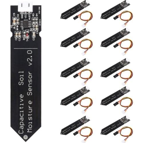 10pcs/lot Capacitive Soil Moisture Sensor Not Easy to Corrode Wide Voltage Wire Suitable for Arduino