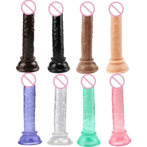 Erotic Bullet Realistic Mini Dildo Vagina Anal Butt Plug StrapOn Penis Suction Cup No Vibrator Toys For Adult Sex Toys For Women