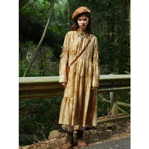 IRINACH323 Spring Summer 2021 Original Design New Arrivals Long Sleeve Printed Dress Women