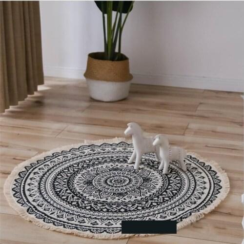 Ethnic Style Carpet Living Room Bedroom Bedside Cushion Dustproof and Waterproof Muslim Entry Round Floor Mat Doormat