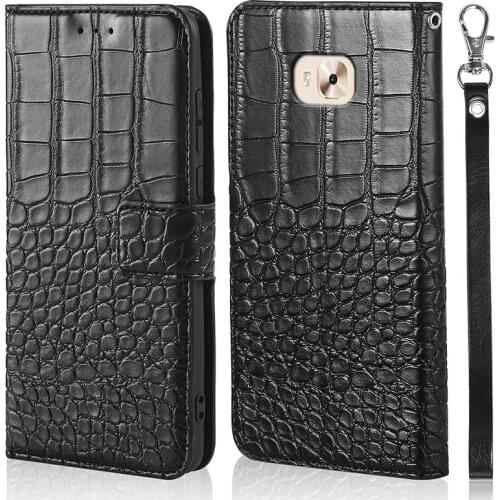 Leather Flip Wallet Case For Asus ZenFone 4 Selfie Pro ZD552KL 5.5" Magnetic Stand Cover 4 Selfie Pro ZD552KL Crocodile skin