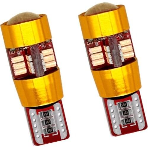 2Pcs T10 3014 27SMD Reading Door Tail Turn Signal Lamp White LED Car Width Light Bulb Automobiles Light-emitting Diode Dome