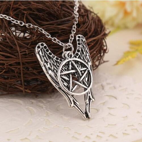 Fashion Classic Retro Antique Silver Plated Supernature Pendant Chain Necklace Jewelry Making Craft Jewelry DIY