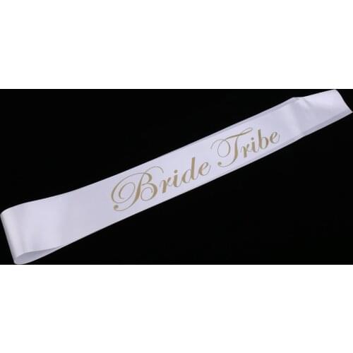 Set Of 10pcs White And Gold Bride Tribe Sash Hen Bachelorette Fun Party Wedding Bachelorette Party Supplies 78x10cm