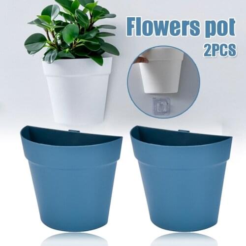 2pcs Balcony Wall Mounted Plastic Garden Pots Vertical Greening of Walls Plant Planter Indoor and Outdoor Hogard