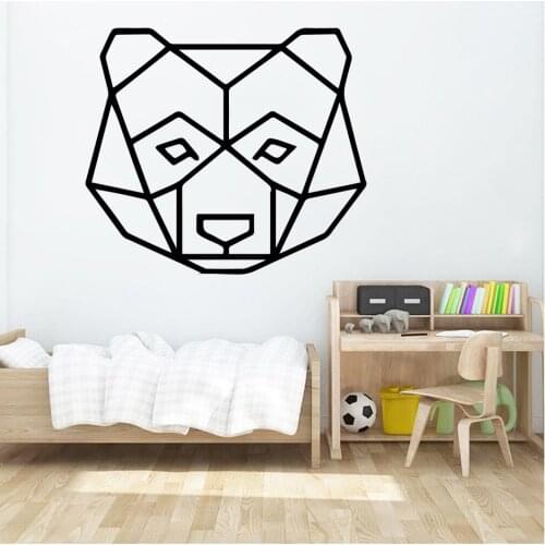 Bear Geometry Animals Nordic Wall Sticker For Kids Room Decoration Furniture Stickers Decorative Vinyl Wall Removable DK-11