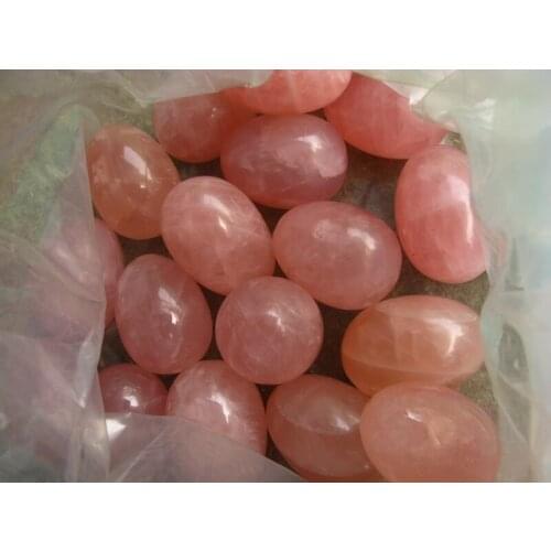 32 NATURAL ROSE EGG CRYSTAL GEMSTONE MINERAL NEW AGE REIKI WICCA PAGAN