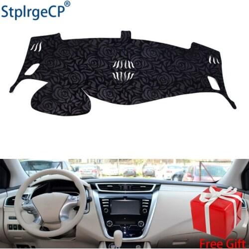 Rose Pattern Non-slip Car Dashboard Cover Dash Mat Pad DashMat ANti-UV Car Sticker for Nissan Murano 2015 2016-2019 Car Styling