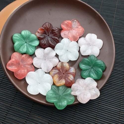 One piece loose beads red agate carved flower for DIY jewelry making FPPJ wholesale beads nature gem stone