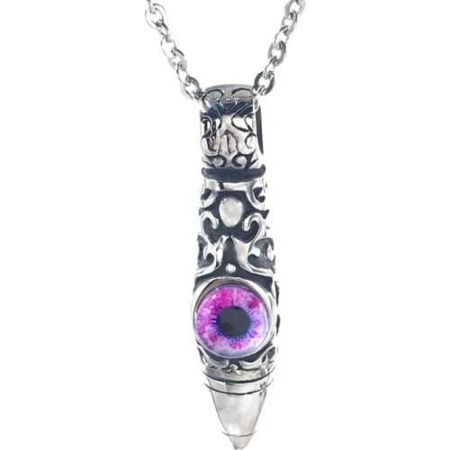 Stainless Steel Necklace for Man Evil Eye Pendant Free Chain GH1216-7