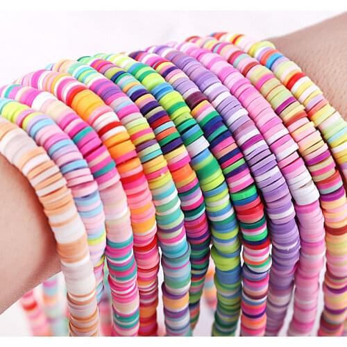 6mm Mixed Color Polymer Clay Beads Slices For Girls Bracelet Making Diy Accessories Perles Loose Beads Wholesale C801