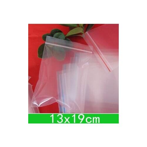 500pcs/lot Clear PE bags (13x19cm) resealable Poly bags zipper bag for new wholesale + free shipping