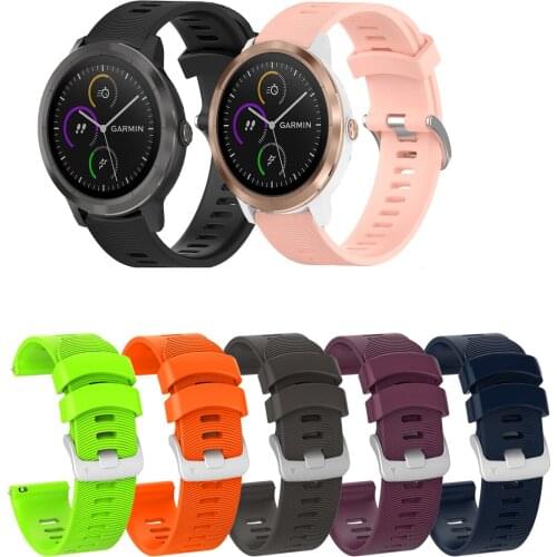 20mm Silicone Watch Wrist Strap Band for Garmin Vivoactive 3 / Forerunner 645 245 / Venu /Venu SQ /Garminmove3 strap band