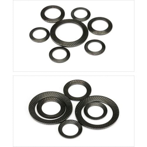 Steel - Belleville Spring Lock washer Double ridges teeth spacer washer shim washers, Non-slip anti-skid gasket M3-M24