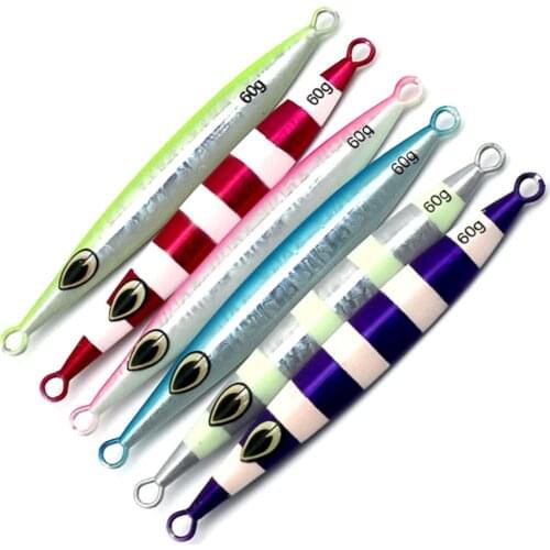 Lead Jig Baits Slow Sinking Lure 20g/30g/40g/60g Metal Plated Sequins Lures Artificial Fishing Tackle Sea Fishing