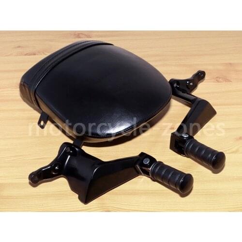 Rear Passenger Footpegs Rest Foot Peg+Rear Seat Sissy Bar For Victory High-Ball Vegas Rear Passenger Seat Pillion Black