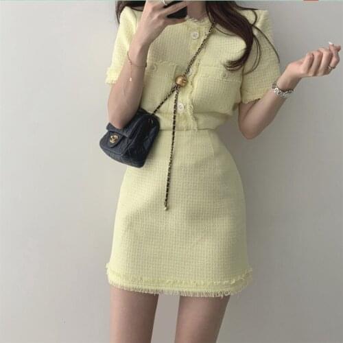 Womens Summer New Short Cardigan Jacket Casual Skirt Two-Piece Suits/Sets Tassel Ladies Cute