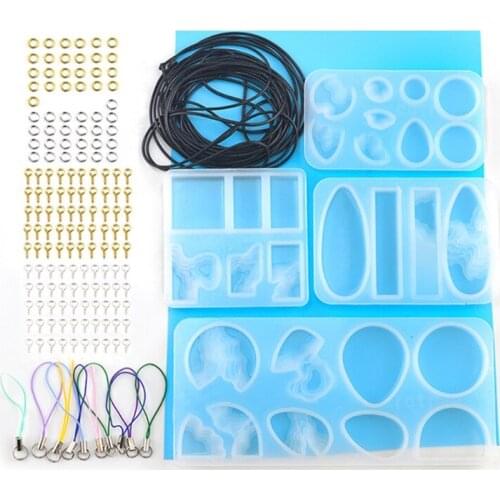 1 Set Sea Island Jewelry Epoxy Resin Mold with Handmade Claw Nails Open Rings Rope Accessories Earrings Necklace Pendant Mould