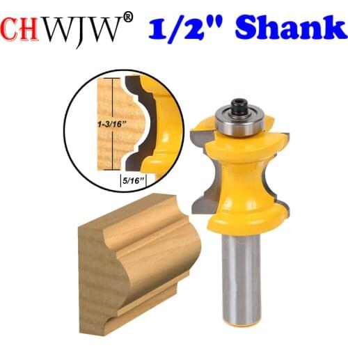 1PC 1/2" Shank Bullnose with Bead Column Face Molding Router Bit Line knife Woodworking cutter Tenon Cutter for Woodworking Tool