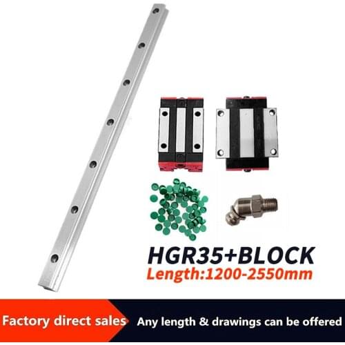 1PCS Linear Guide Rail HGR35 + 1PCS HGH35CA / HGW35CC Linear Narrow Type/Flange Circlip Slide cnc Parts