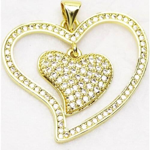 10Pcs Zircon Heart shape Pendant Jewelry Pendant Jewelry Accessories Jewelry pendant Gift Fashion jewelry Pendant 8357