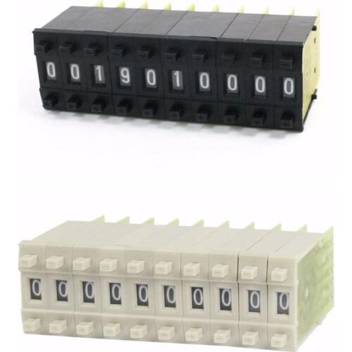 10 Pcs KM2 0-9 Digital BCD Code Thumbwheel Pushwheel Switches Black 16mm x 6mm 8421TYPE