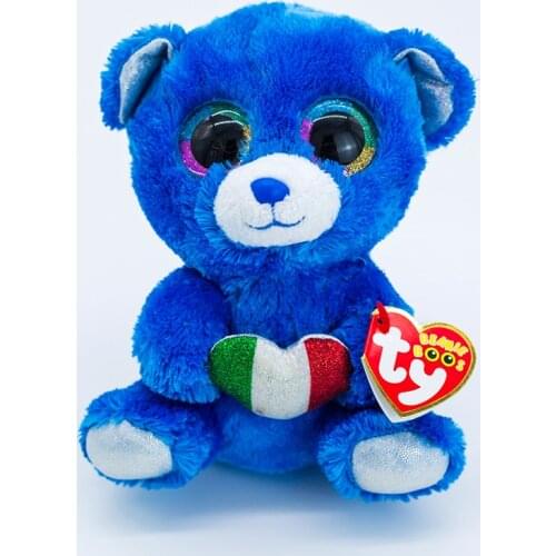 15CM Ty Beanie Big Shiny Eyes Blue Bear Love Bear Soft Plush Stuffed Pillow Animal Favorites Doll Toy Child Birthday Gift