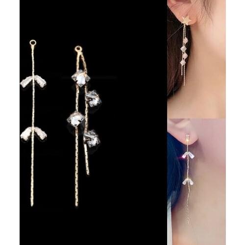 2019New 50Pcs Crystal Zircon Tassel earrings button for DIY earring pendants and DIY hair accessoriess FY05-FY06