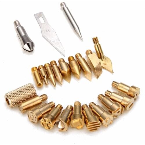 22pcs/set Wood Burning Pen Tip Stencil Soldering Iron Pyrography Working Carving Tool Kit For Hobby Craft