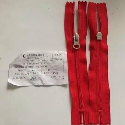 50 Pcs/lot Cheap 5# 18cm Red YKK Nylon Coil Zipper Close End Fasteners for Pocket Skirt Pants Sewing Accessories Wholesale