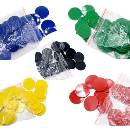 50Pcs/Lot Plastic Poker Chips Casino Bingo Game Markers Token Counters For Math Club Board Games Toy Creative Gift 5 Colors 38mm