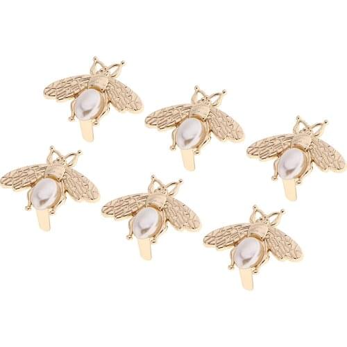 6X Metal Bee Shape Clasp Turn Lock Twist Lock For DIY Handbag Bag Purse Hardware Luggage Accessories, Gold Tone