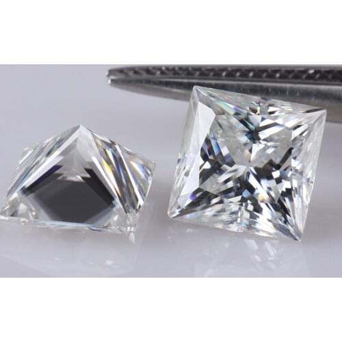 8*8mm square princess cut EF excellent quality jewelry setting synthetic moissanites stone