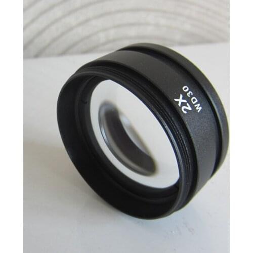 Free Shipping New 1PC 2X Auxiliary Attachment Objective Lens for Stereo Microscope Parts Accessories Fitting Components