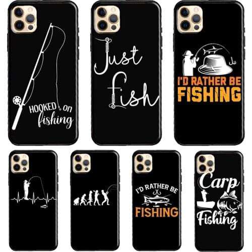 Fishing Fishermen Fish Silicone Case For iPhone XR X XS MAX SE 2020 6S 7 8 Plus 12 Mini 11 Pro Max Shell Cover