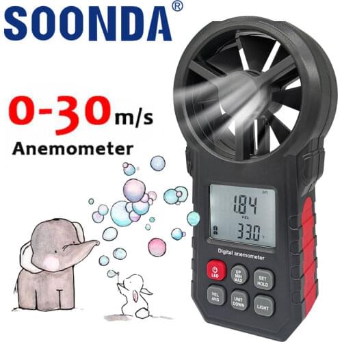 2-in-1 Large Air Volume Wind Speed Sensor Digital Air Anemometer Wind Meter For Air Velocity Temperature Measuring Instruments
