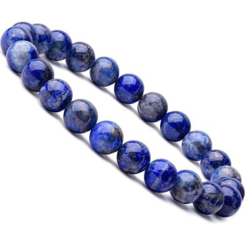 Elastic 8mm Natural Lapis Lazuli Beads Bracelets Unisex Bangle Natural Stone Round Beads Bracelet For Men Women Jewelry Gifts