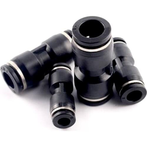 Trachea Fittings Quick Plug Quick Connector PU-4/6/8/10/12 Straight-through Docking Pneumatic Fittings Black Connector