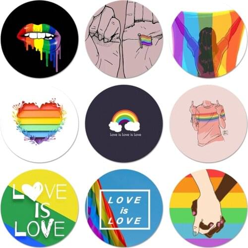 Gay Lesbian LGBT Rainbow Pride ART New Fashion Icons Pins Badge Decoration Brooches Metal Badges For Backpack Decoration