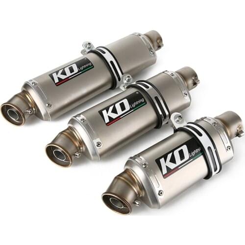 Motorcycle 51mm Inner Exhaust Muffler Pipe Titanium Color Escape Stainless Steel Silencer with Removable DB Killer 310 370 440mm