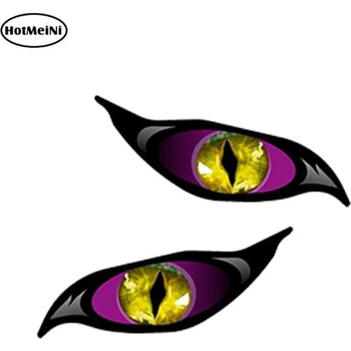 HotMeiNi 13cm x 5.6cm Car Styling Purple Evil Eyes Decals Car Sticker JDM Waterproof Bumper Doors And Windows Accessories