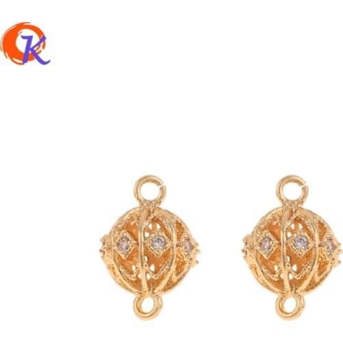 Cordial Design 30Pcs 9*14MM DIY Earring Making/Jewelry Accessories/Genuine Gold Plating/Hand Made//CZ ConnectorsEarring Findings