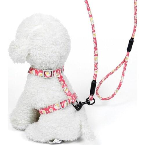 Cat Pet Harness Chest harness cat leash pet supplies Pet Cat Collar Harness Leash Adjustable Nylon Pet Traction Dog Cats